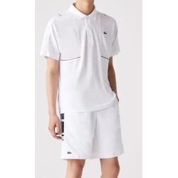 Men's shorts Lacoste SPORT Printed Side Bands Shorts - white/navy blue