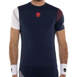 Men's T-shirt Hydrogen Sport Stripes Tech T-Shirt - blue navy/white/red