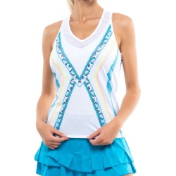 Women's top Lucky in Love Square Are You? Tank w/Bra Women - white