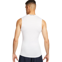 Men’s compression clothing Nike Pro Dri-Fit Tight Sleeveless Fitness Top - white/black
