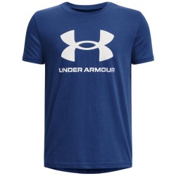 Boys' t-shirt Under Armour Sportstyle Logo Short Sleeve - blue mirage/white
