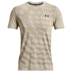 Men's T-shirt Under Armour Men's Seamless Radial Short Sleeve - stone/black