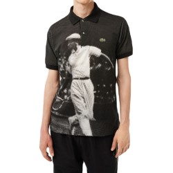 Men's Polo T-shirt Lacoste Original L.12.12 Ren_ Lacoste Print Polo - black