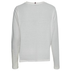 Women's long sleeve T-shirt Tommy Hilfiger Long Sleeve Mesh Tee - ecru