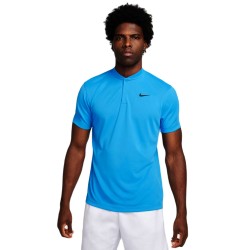 Men's Polo T-shirt Nike Court Dri-Fit Blade Solid Polo - light photo blue/black