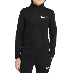 Boys' t-shirt Nike Dri-Fit Sport Poly 1/4 Zip Top B - black/black/white