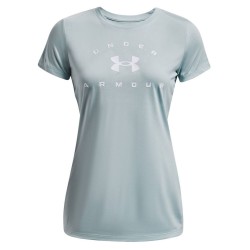 Women's T-shirt Under Armour Women's UA Tech™ Solid Logo Arch Short Sleeve - breaker blue/white