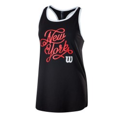 Women's top Wilson New York City Calligra Tech Tank W - black