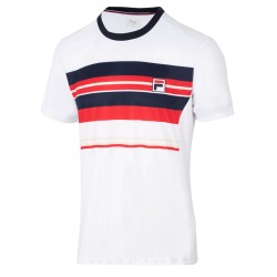 Men's T-shirt Fila T-Shirt Sean - white/fila navy/fila red stripe