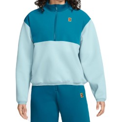 Women's jumper Nike Court Dri-Fit Heritage 1/2-Zip Tennis Jacket - ocean bliss/green abyss