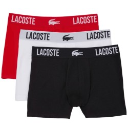 Men's Boxers Lacoste Branded Jersey Trunk 3P - black/red/white