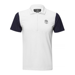 Men's Polo T-shirt Hydrogen Tech Zipped Polo - white/blue