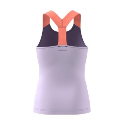 Girls' T-shirt Adidas Y-Tank Aero Ready - tech purple/shock yellow