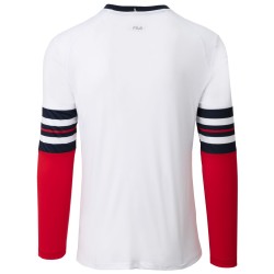 Men's long sleeve T-shirt Fila Longsleeve Tom - white/fila navy/fila red