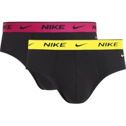 Men's Boxers Nike Everyday Cotton Stretch Brief 2P - black/laser fuchsia/light laser orange
