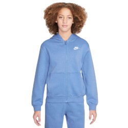 Girls' jumper Nike Club Fleece Full-Zip Hoodie - polar/white