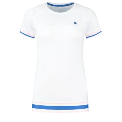 Women's T-shirt K-Swiss Tac Hypercourt Round Neck Top - white/print