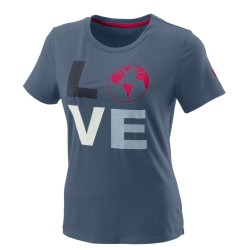 Women's T-shirt Wilson Love Earth Tech Tee W - china blue