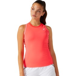 Women's top Asics Court W Piping Tank - diva pink
