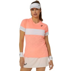 Women's T-shirt Asics Game Short Sleeve Top - sun coral