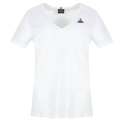 Women's T-shirt Le Coq Sportif ESS Tee SS Col V No.1 W - new optical white