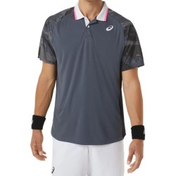 Men's Polo T-shirt Asics Court Graphic Polo-Shirt - carrier grey