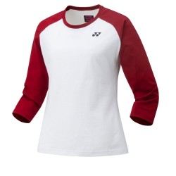 Women's long sleeve T-shirt Yonex T-Shirt Ladies Long Sleeve - white/red