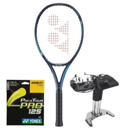 Tennis racket Yonex New EZONE 98 (305g) - sky blue + string + stringing