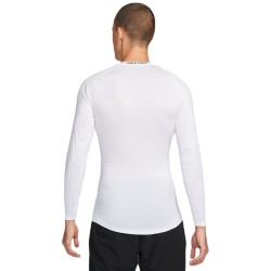 Men’s compression clothing Nike Pro Dri-FIT Tight Long-Sleeve Fitness Top - white/black