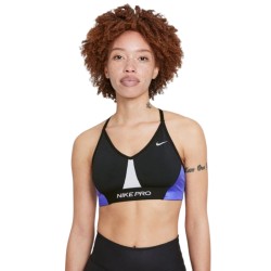 Women's bra Nike Indy Pro Bra W - black/pure platinum/metallic silver