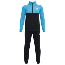 Boys' tracksuit Under Armour Boys' UA Knit Colorblock Track Suit - black/turquoise