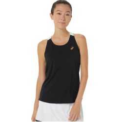 Women's top Asics Court Tank - performance black/mint tint