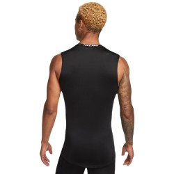 Men’s compression clothing Nike Pro Dri-Fit Tight Sleeveless Fitness Top - black/white