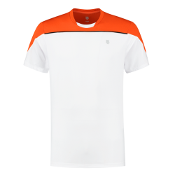Men's T-shirt K-Swiss Tac Hypercourt Block Crew Tee 3 - white/spicy orange