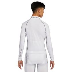 Men’s compression clothing Nike Pro Dri-Fit Tight LS Mock M - white/black/black