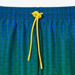 Men's shorts Lacoste Ombr_ Effect Monogram Swim Trunks - blue/green