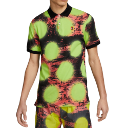 Men's Polo T-shirt Nike Polo Printed Slim-Fit Polo - volt/black/black