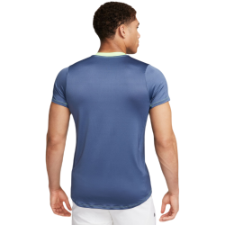 Men's T-shirt Nike Court Dri-Fit Advantage Crew Top - diffused blue/lime blast/white