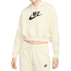 Women's jumper Nike Sportswear Club Fleece Oversized Crop Hoodie - coconut milk/black