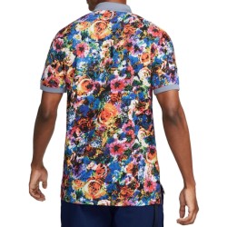 Men's Polo T-shirt Nike Dri-Fit Printed Slim Fit Polo - ashen slate/white