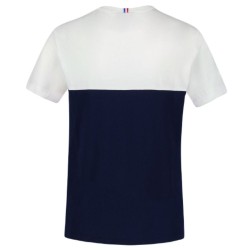 Boys' t-shirt Le Coq Sportif TRI Tee Short Sleeve N°2 SS23 - bleu nuit/new optical white