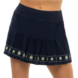 Women's skirt Lucky in Love Embroidered Performance Apparel Long Lurex Flora Border Skirt - midnight