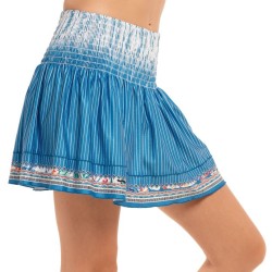 Women's skirt Lucky in Love Playing In Paradise Long Dreamin' Smocked Skirt - aegean blue
