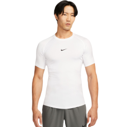 Men’s compression clothing Nike Pro Dri-FIT Tight Short-Sleeve Fitness Top - white