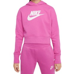 Girls' jumper Nike Sportswear FT Crop Hoodie - active fuchsia/white