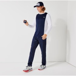 Men's long sleeve T-shirt Lacoste Men’s Sport Breathable Piqu_ Knit T-Shirt - navy blue/white/navy blue/whit