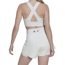 Women's top Adidas London Crop Top - white/impact yellow