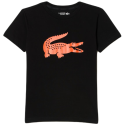 Boys' t-shirt Lacoste Boys SPORT Tennis Technical Jersey Oversized Croc T-Shirt - black/orange