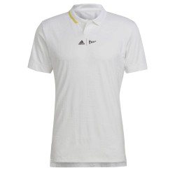 Men's Polo T-shirt Adidas London Polo - white/impact yellow