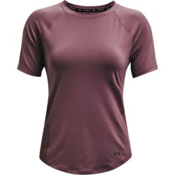 Women's T-shirt Under Armour Women's UA Rush HeatGear Mesh Short Sleeve - ash plum/metallic silver
